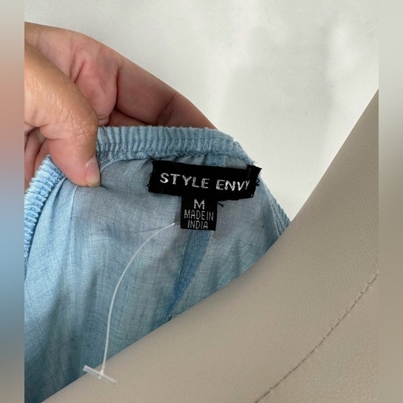 Style Envy 100% Cotton Tiered Sleeve Off Shoulder Shift Dress Size Medium - Picture 6 of 6